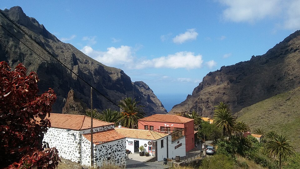 Masca village and the ravine down to the sea